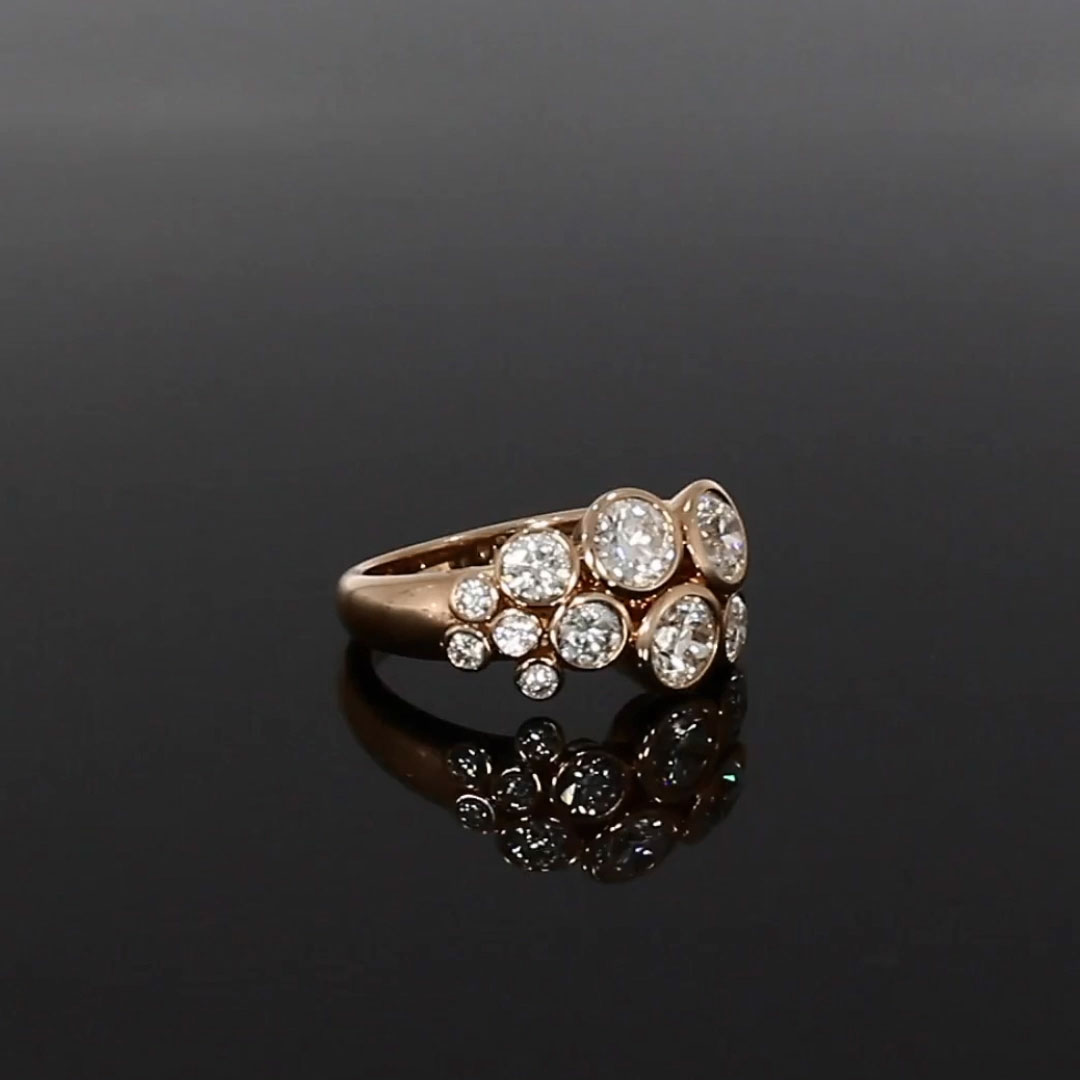 Bubbles Diamond Dress Ring<br /> 2.22CT in Rose Gold