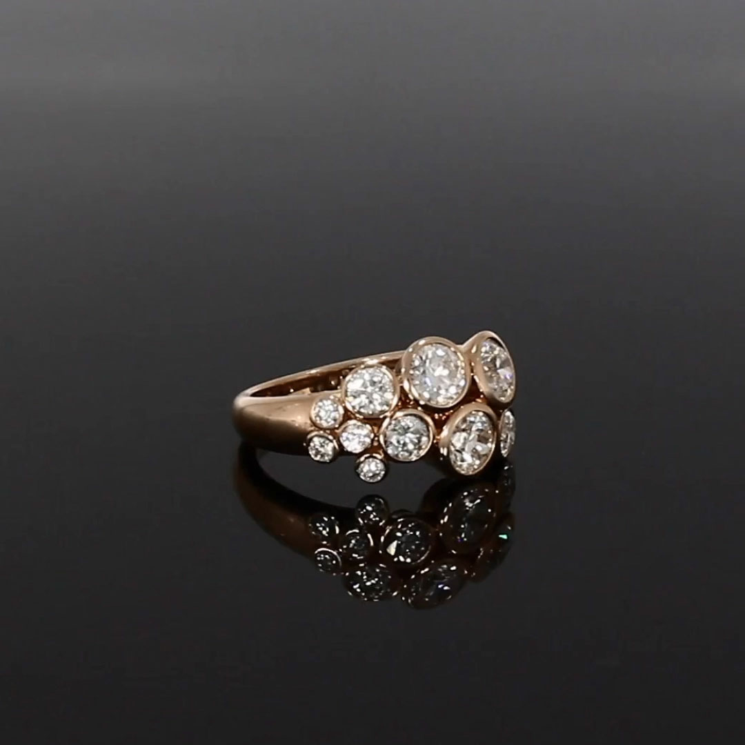 Bubbles Diamond Dress Ring 2.22ct in 18ct Rose Gold