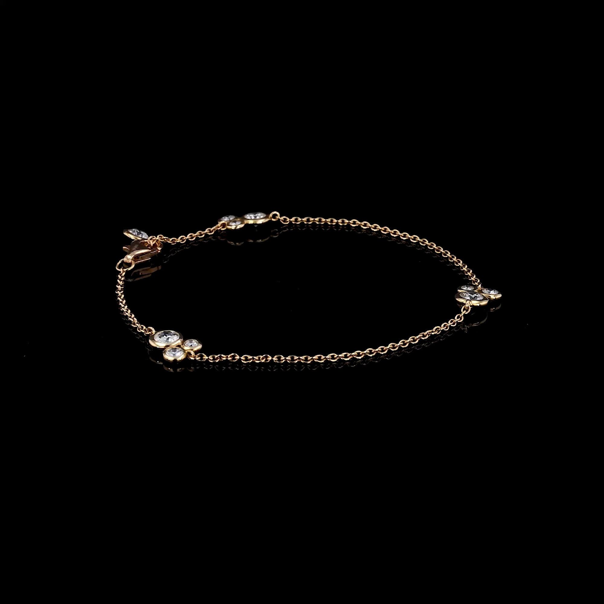 Bubbles Diamond Chain Bracelet 1.24ct in 18ct Rose Gold