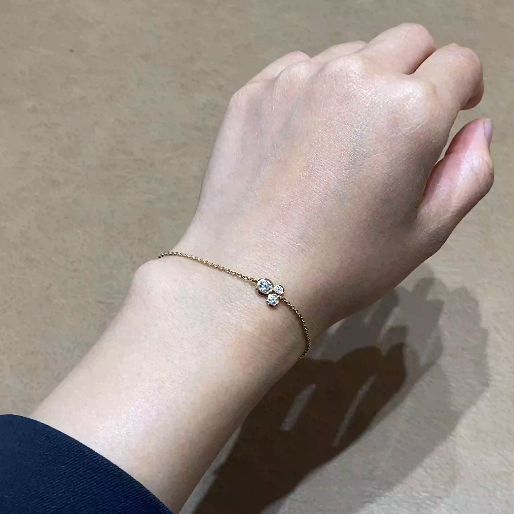 Bubbles Diamond Chain Bracelet 1.24ct in 18ct Rose Gold