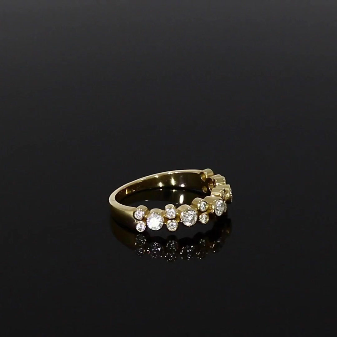 Bubbles Half-Eternity Diamond Ring 0.77ct in 18ct Yellow Gold