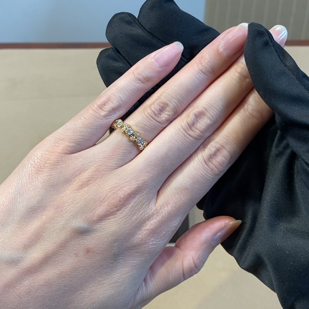 Bubbles Half-Eternity Diamond Ring 0.77ct in 18ct Yellow Gold