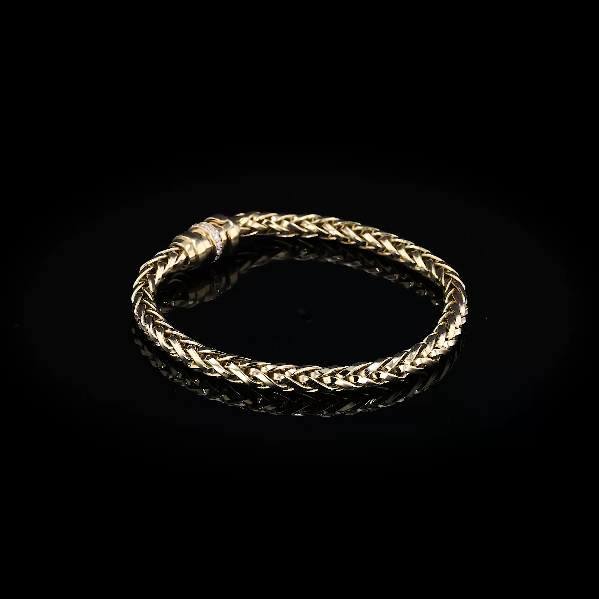 Handmade English Chain 0.20ct Diamond Bracelet in 18ct Yellow Gold