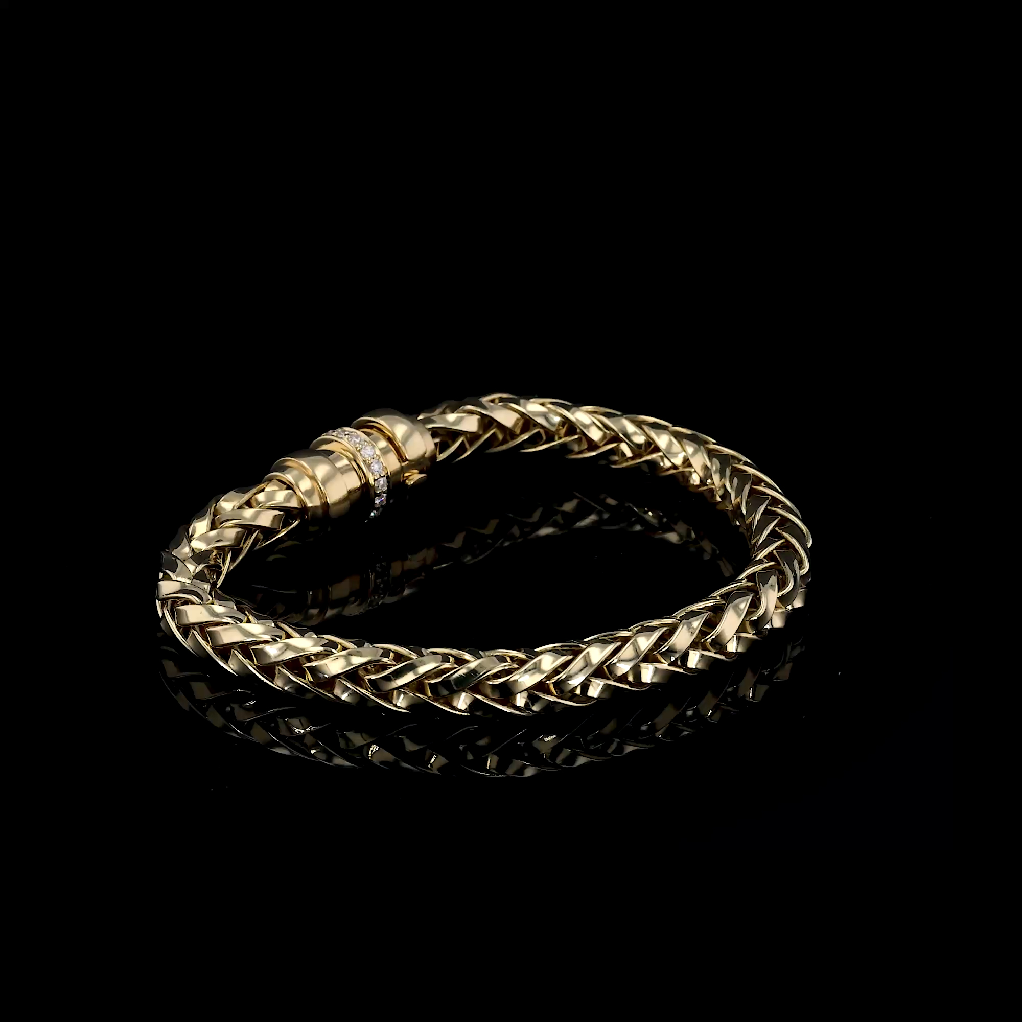 English Chain 0.28ct Diamond Bracelet in 18ct Yellow Gold