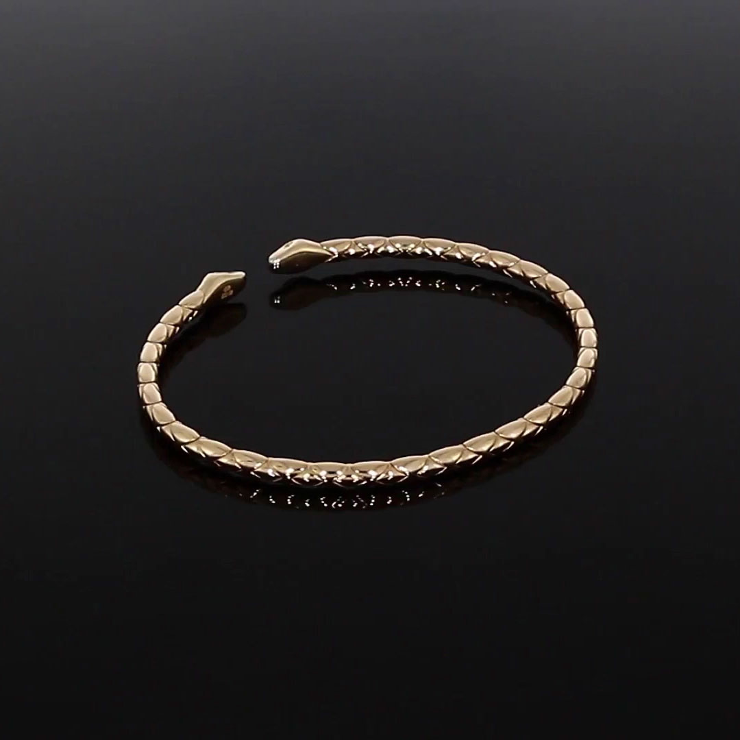 Groove Diamond Textured Bangle<br />  in Rose Gold