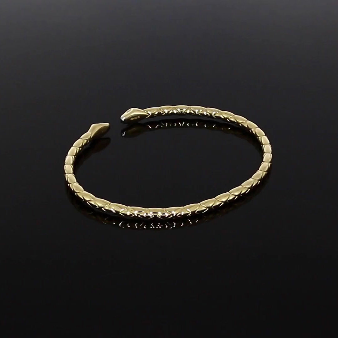 Groove Textured Bangle<br /> in 18CT Yellow Gold