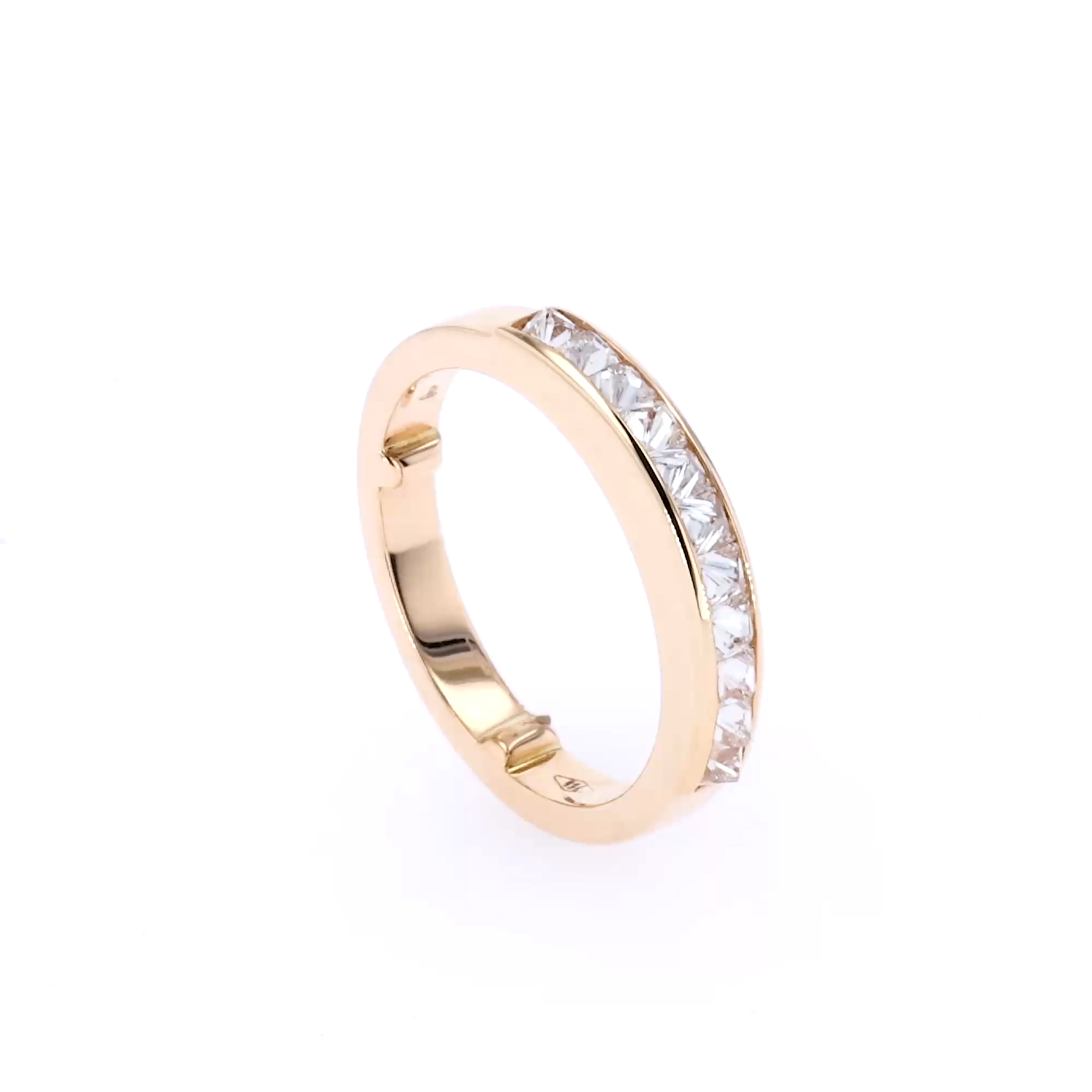 RockChic 0.56ct Diamond Domed Half Eternity Ring in 18ct Rose Gold