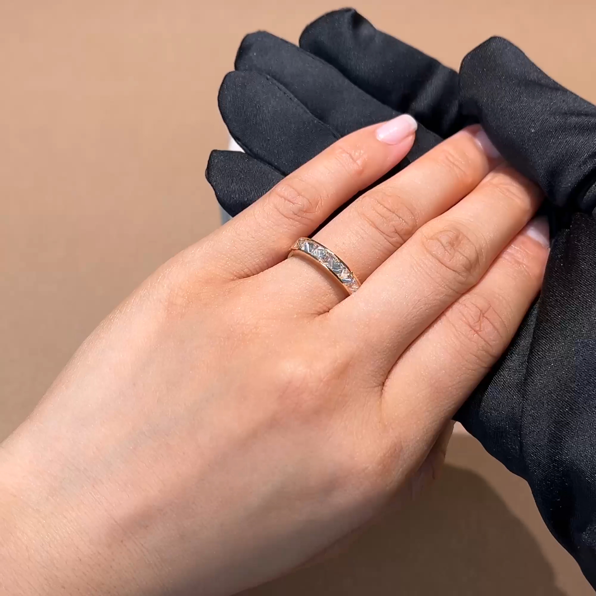 RockChic 1.05ct Diamond Domed Seven Stone Ring in 18ct Rose Gold