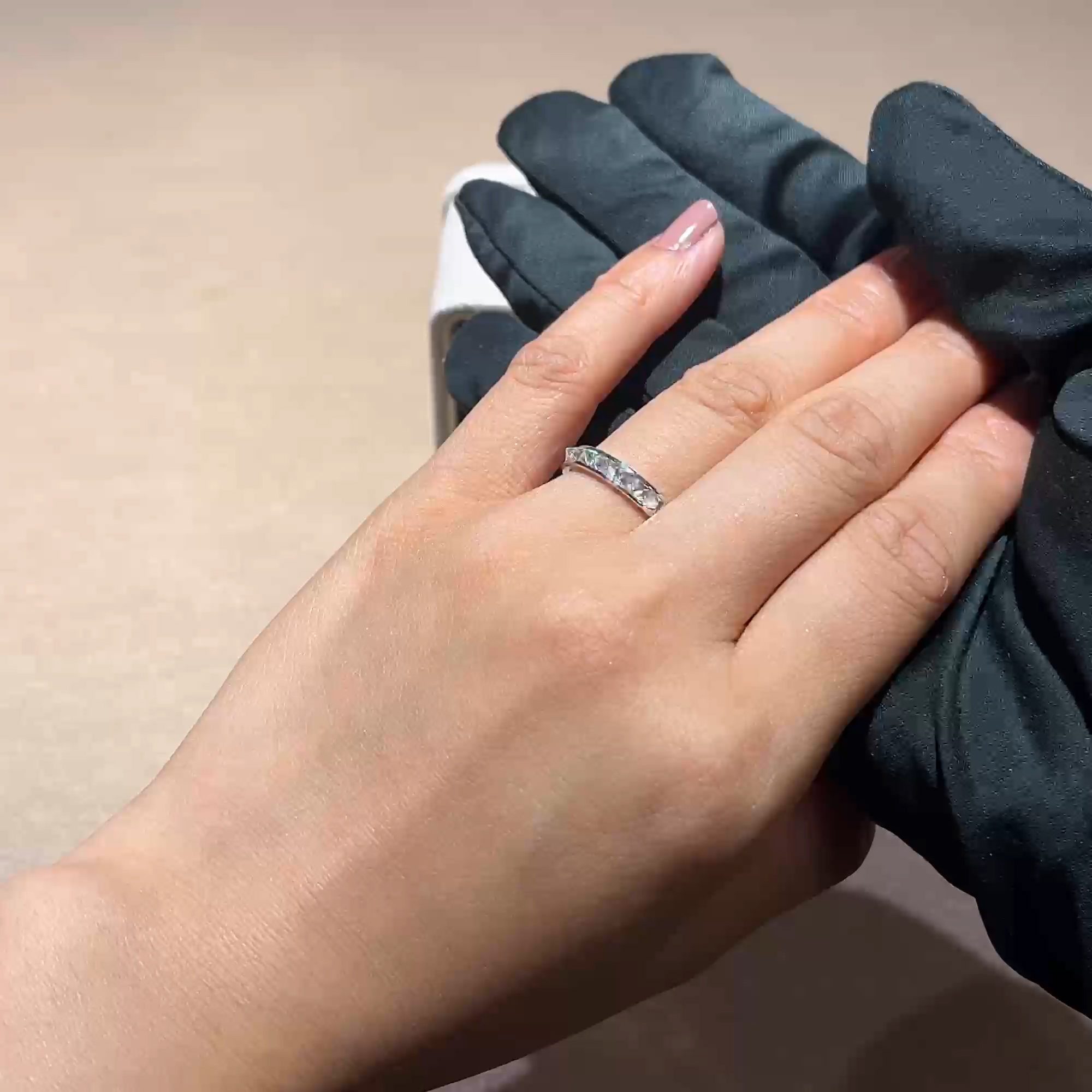 RockChic 0.77ct Inverted Princess Cut Diamond Half Eternity Ring in 18ct White Gold
