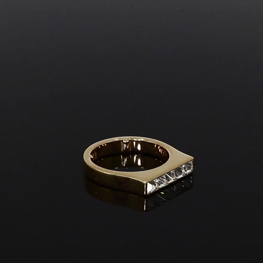 RockChic 0.81ct Diamond Flat-Topped Five Stone Ring in 18ct Rose Gold