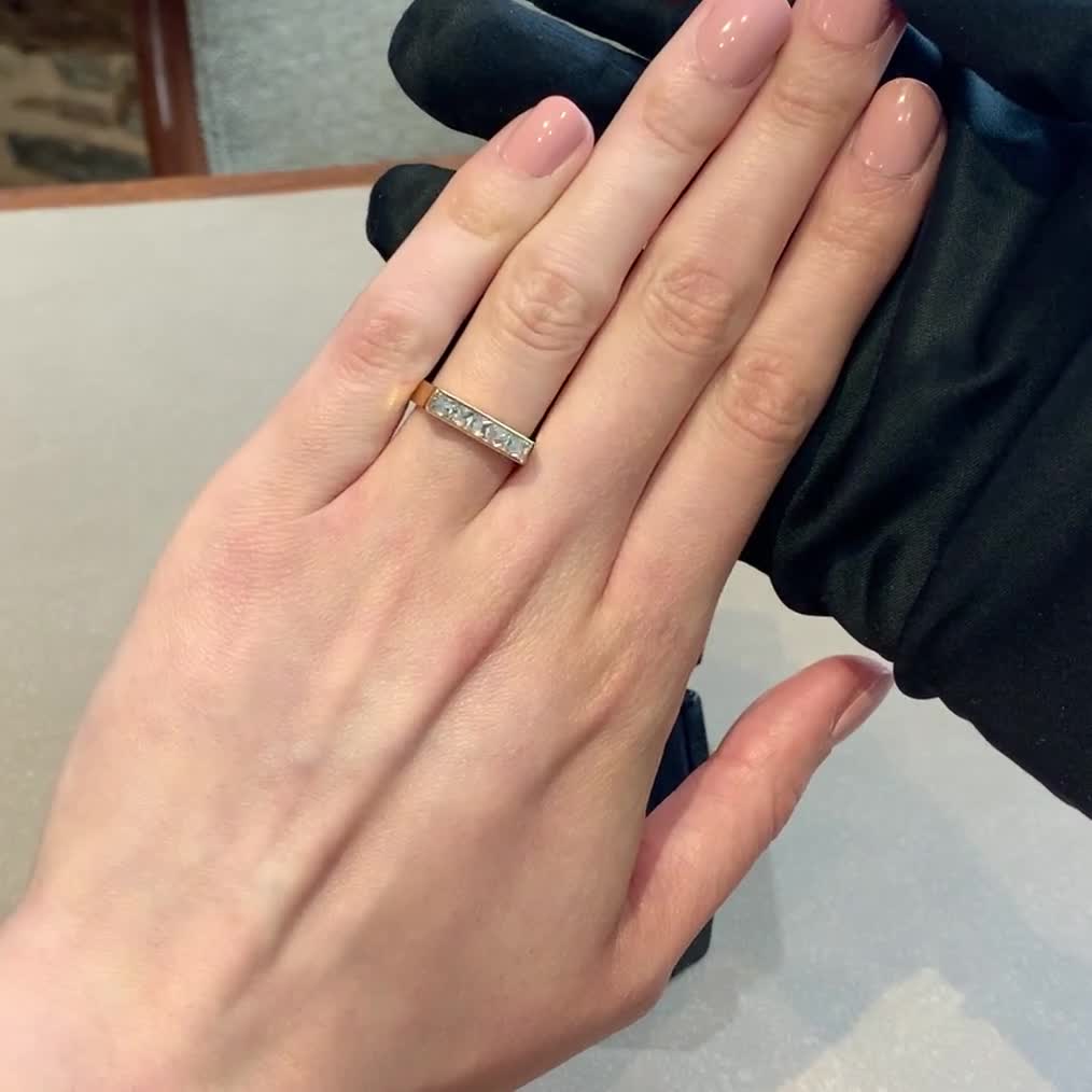 RockChic 0.81ct Diamond Flat-Topped Five Stone Ring in 18ct Rose Gold