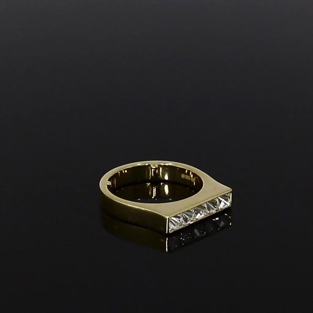 RockChic 0.82ct Diamond Flat-Topped Five Stone Ring in 18ct Yellow Gold