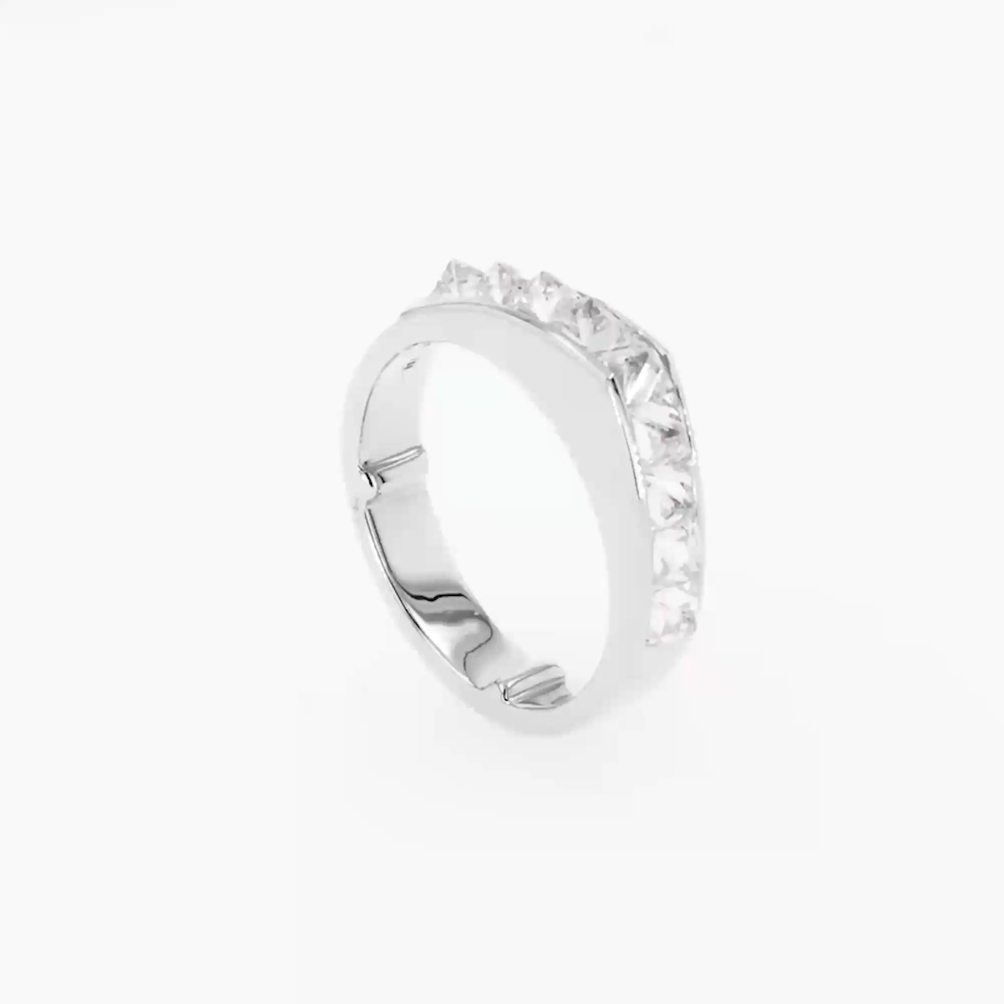 RockChic 1.34ct Peaked Inverted Princess Cut Diamond Half Eternity Ring in 18ct White Gold
