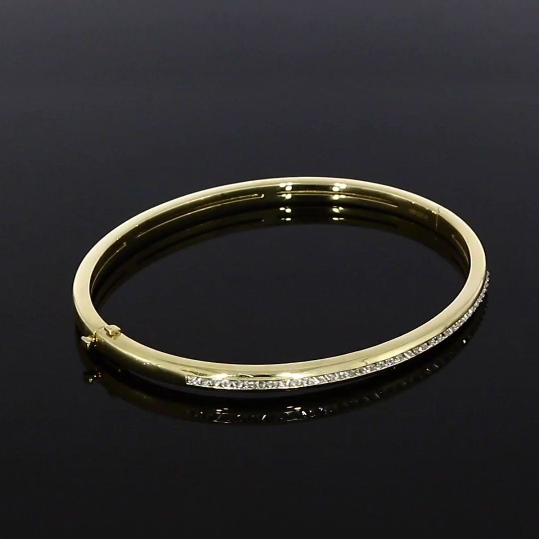 RockChic Diamond Bangle 0.88ct in 18ct Yellow Gold