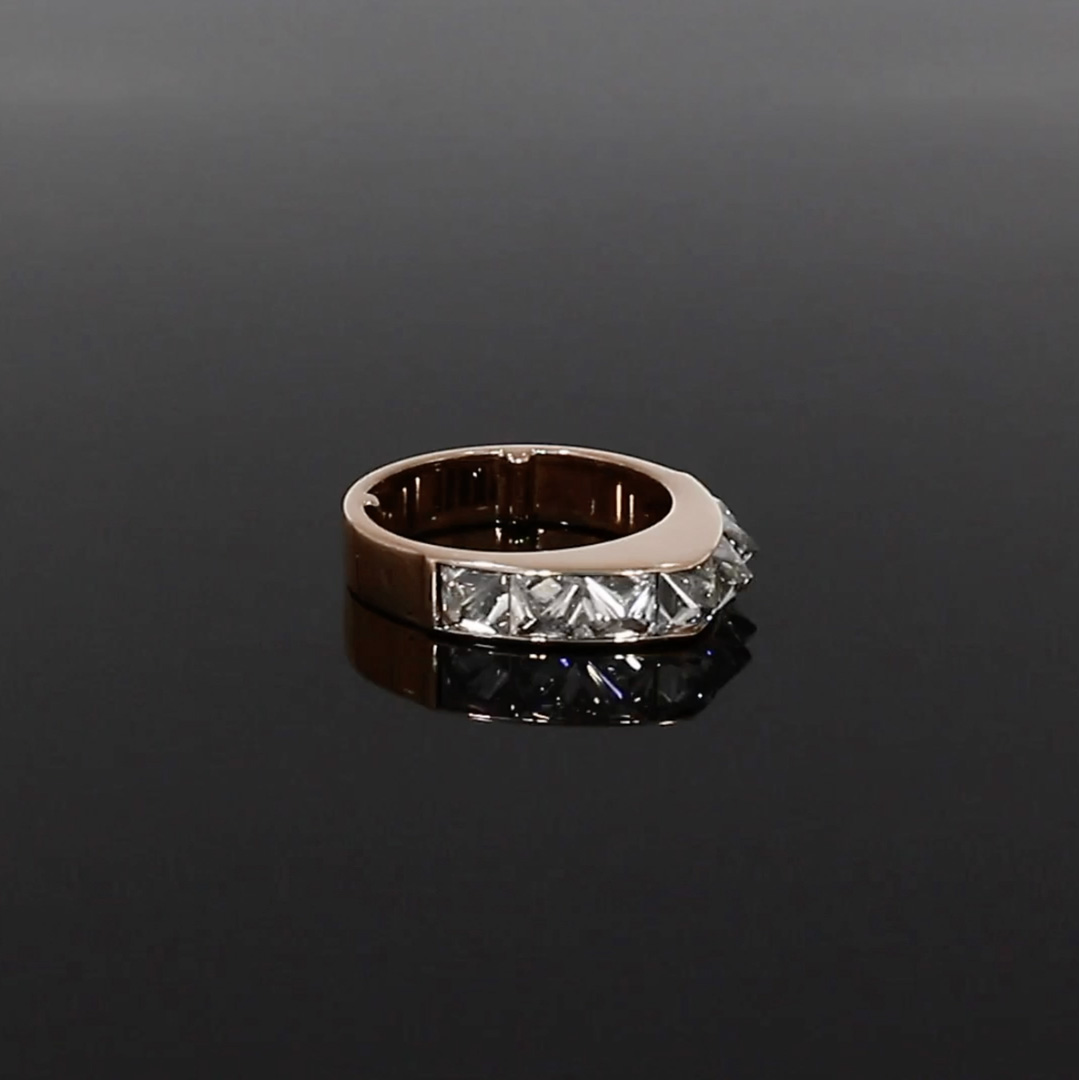 RockChic 2.91ct Diamond Peaked Half Eternity Ring in 18ct Rose Gold