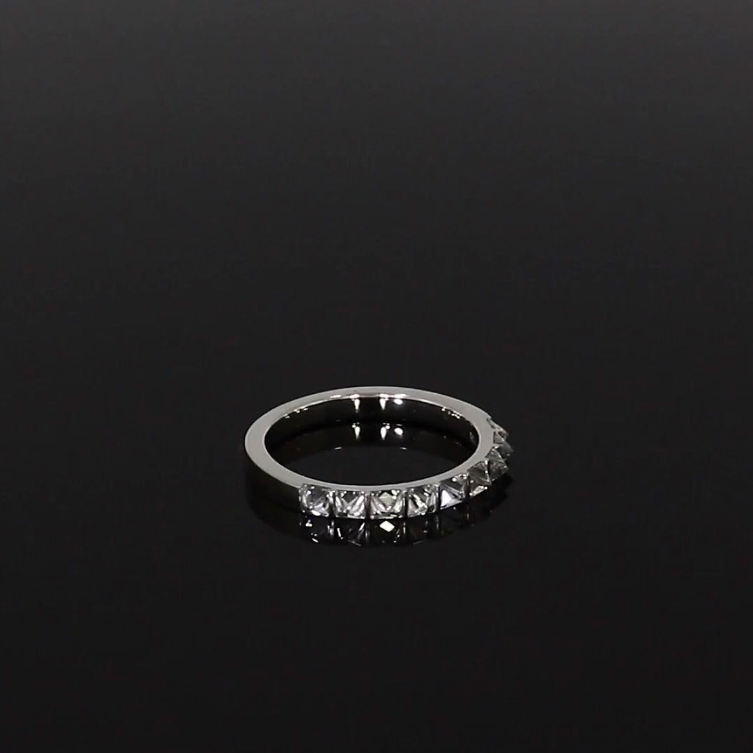 RockChic 0.79ct Diamond Half Eternity Ring in Platinum