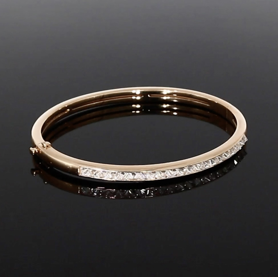 RockChic Diamond Bangle 1.84ct in 18ct Rose Gold