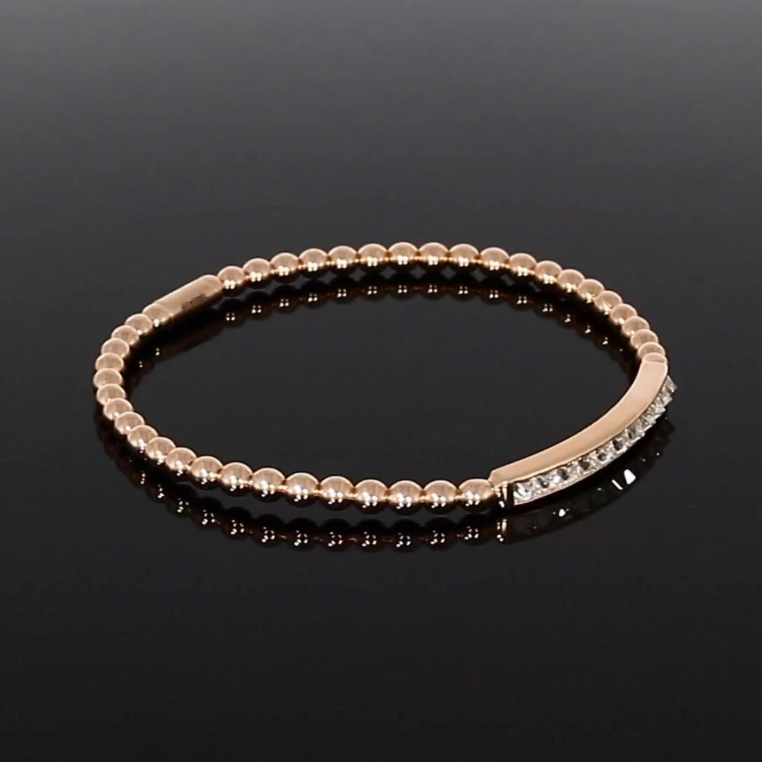 RockChic Diamond Expandable Bangle<br /> 0.99CT in Rose Gold