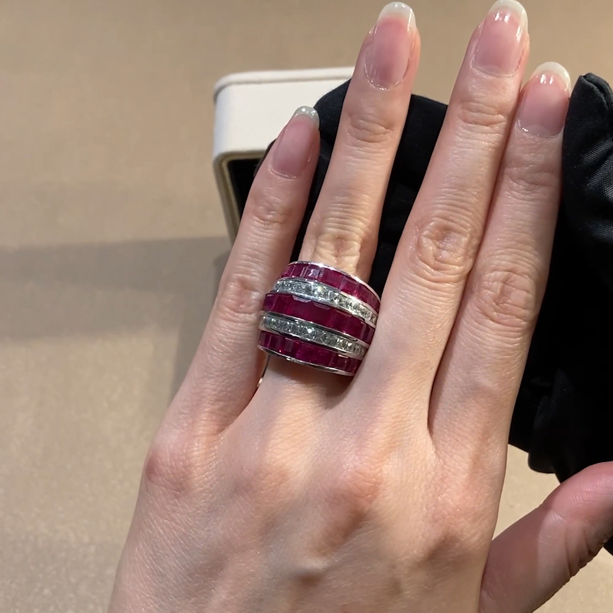 Manhattan Large Ruby & Diamond Ring 17.82ct in Platinum