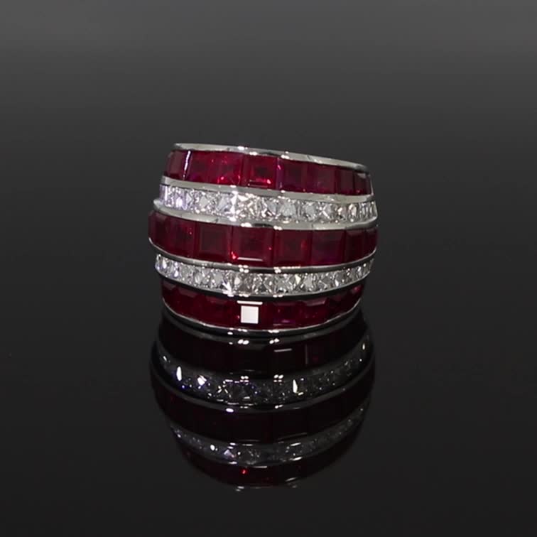Manhattan Large Ruby & Diamond Ring 17.82ct in Platinum