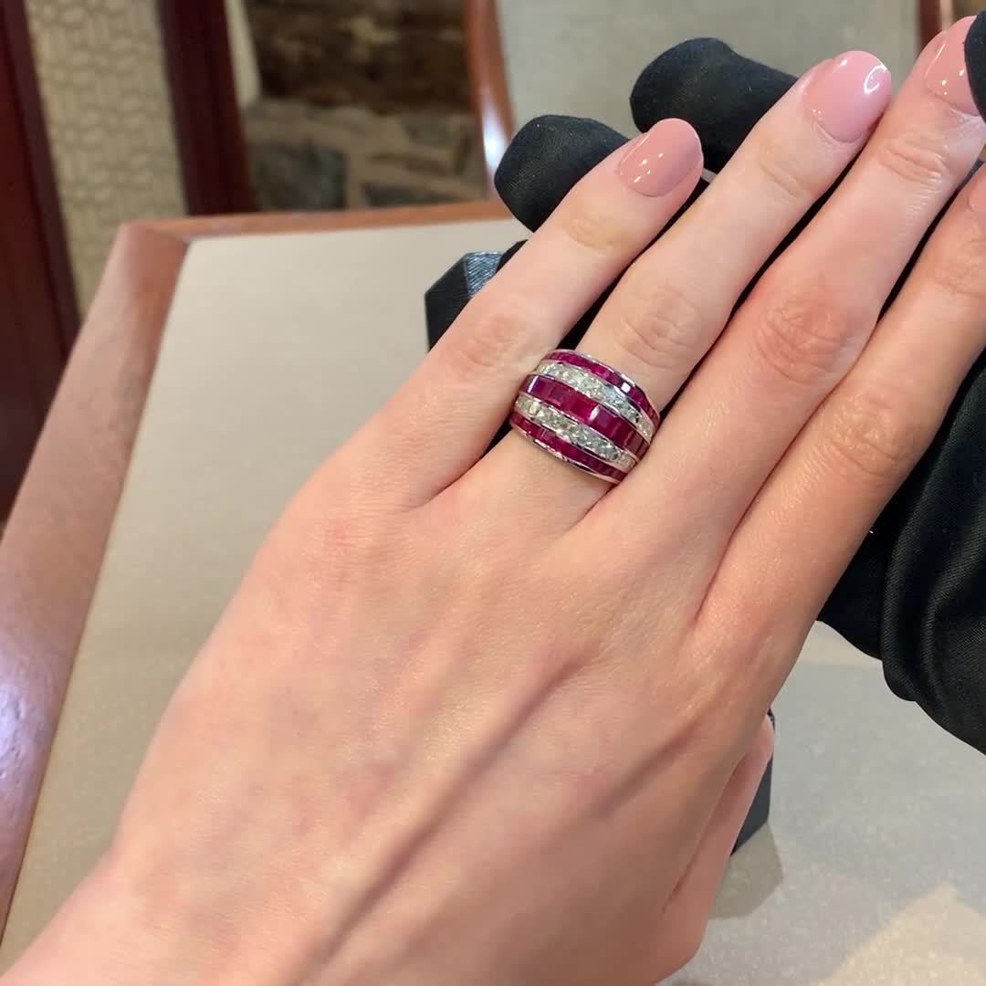 Manhattan Classic Ruby & Diamond Ring 8.60ct in Platinum