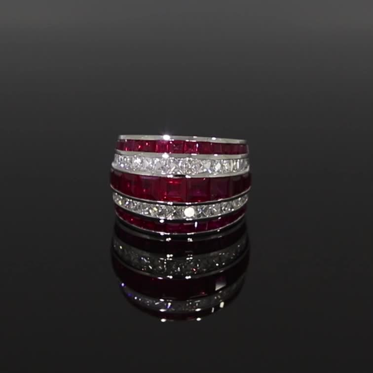 Manhattan Classic Ruby & Diamond Ring 8.60ct in Platinum