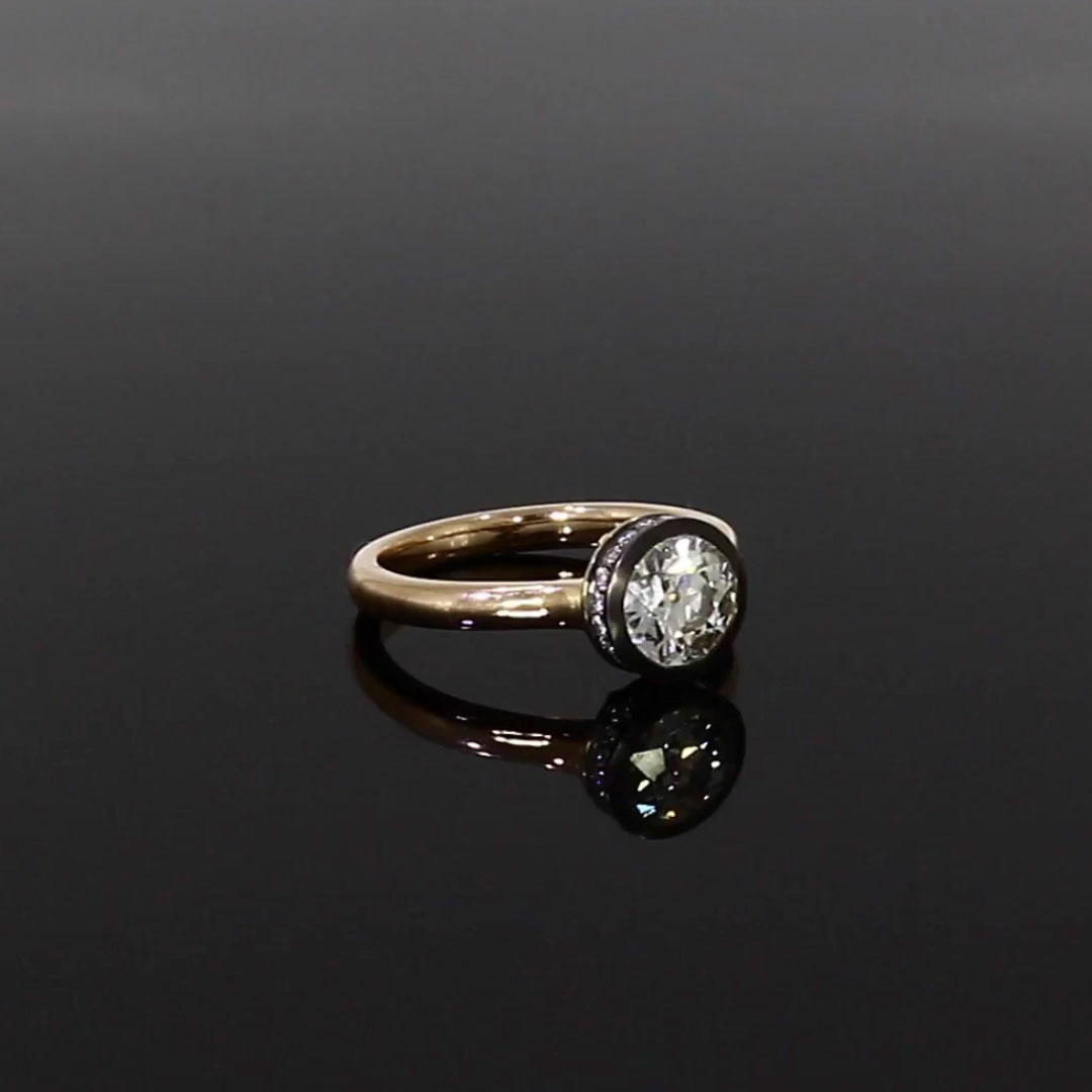 Legacy 1.35ct Diamond Solitaire Ring in 18ct Rose and Blackened White Gold