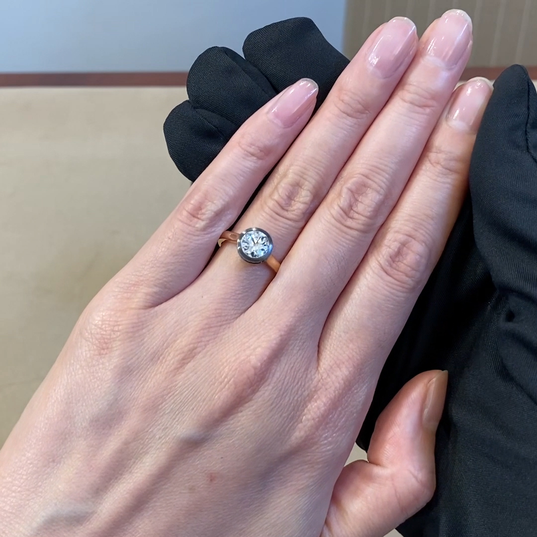 Legacy 1.35ct Diamond Solitaire Ring in 18ct Rose and Blackened White Gold
