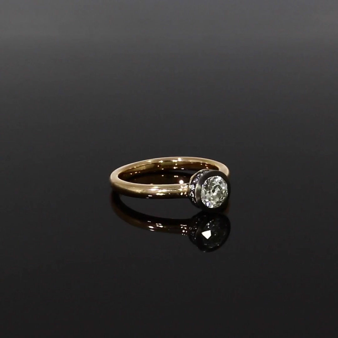 Legacy 0.72ct Diamond Solitaire Ring in 18ct Rose Gold and Blackened White Gold