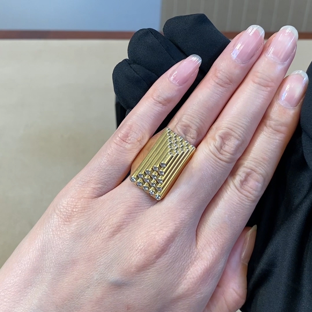 Eclipse 1.24ct Diamond Pyramid Ring in 18ct Yellow Gold