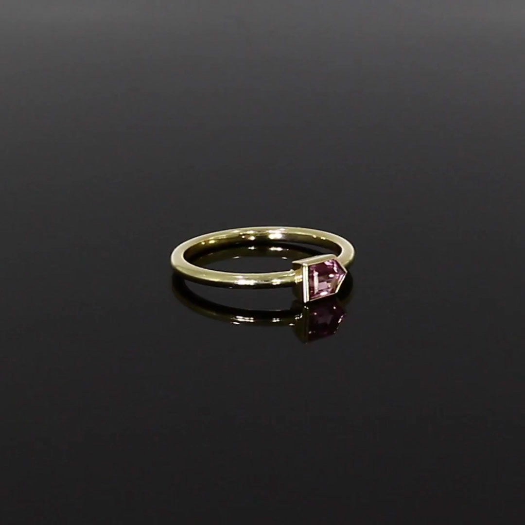 Lady Garden 0.42ct Pink Tourmaline Solitaire Ring in 18ct Yellow Gold