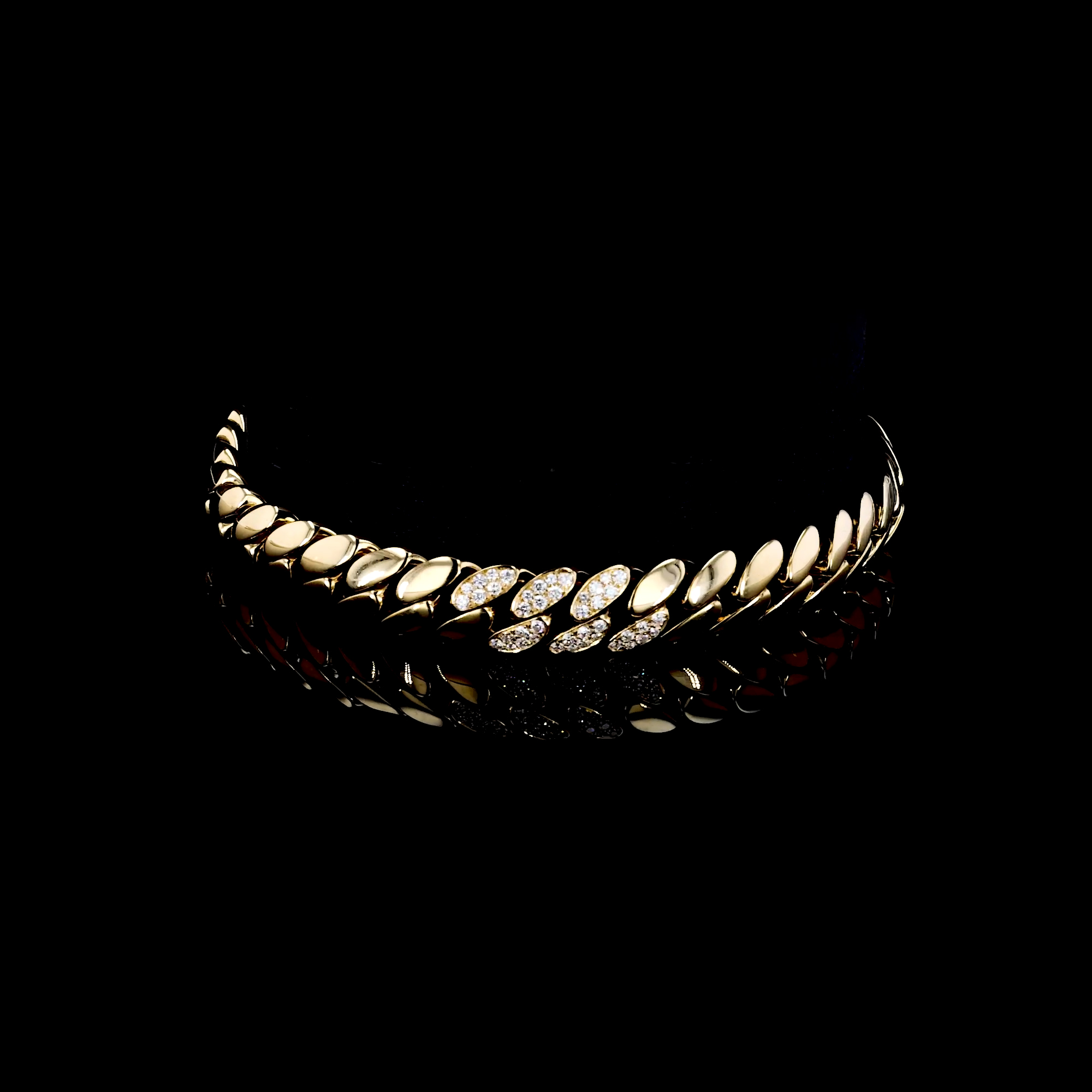 Fusion Polished Curb Link Bracelet (19cm) 0.39ct in 18ct Yellow Gold