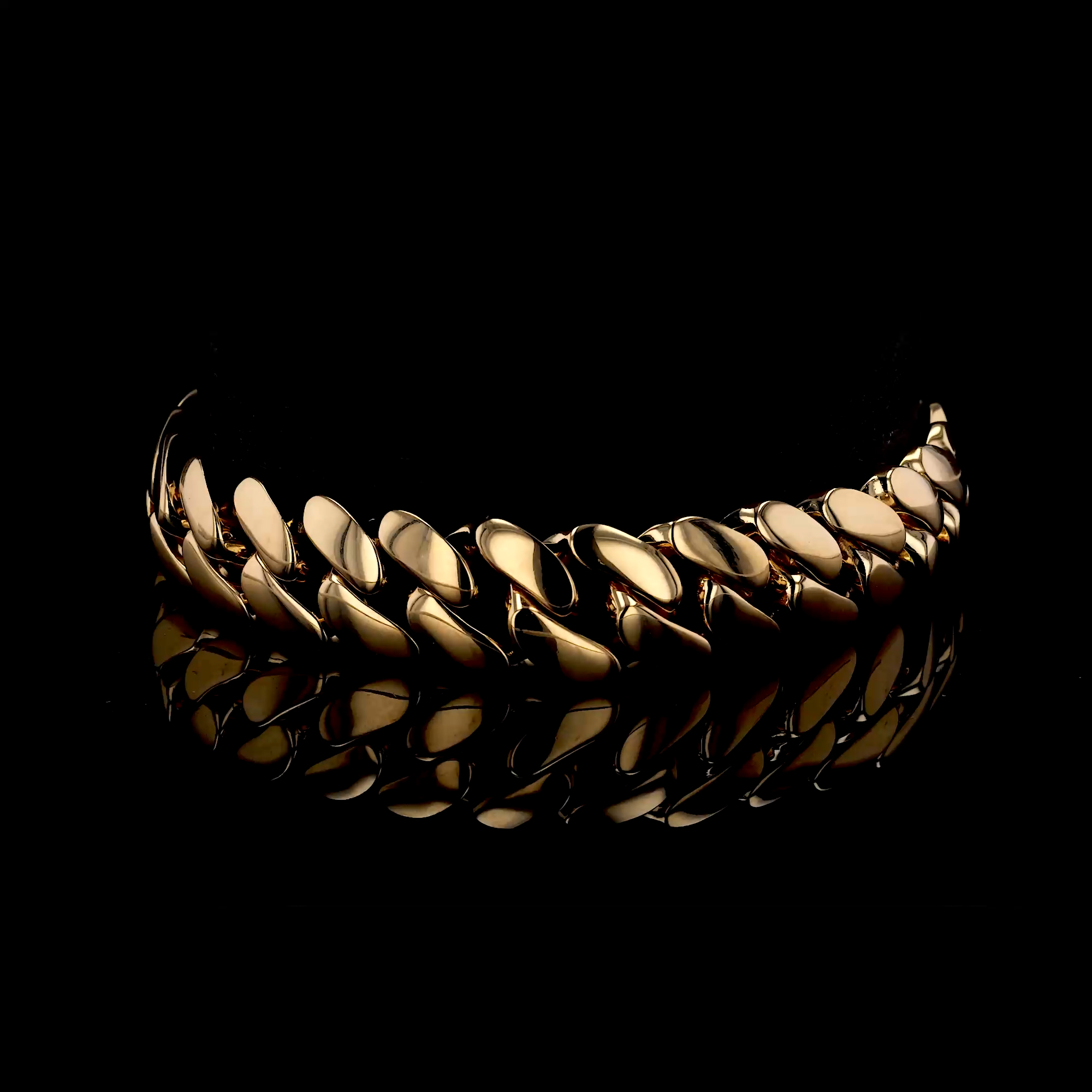 Fusion Polished Curb Link Bracelet (19cm) in 18ct Yellow Gold