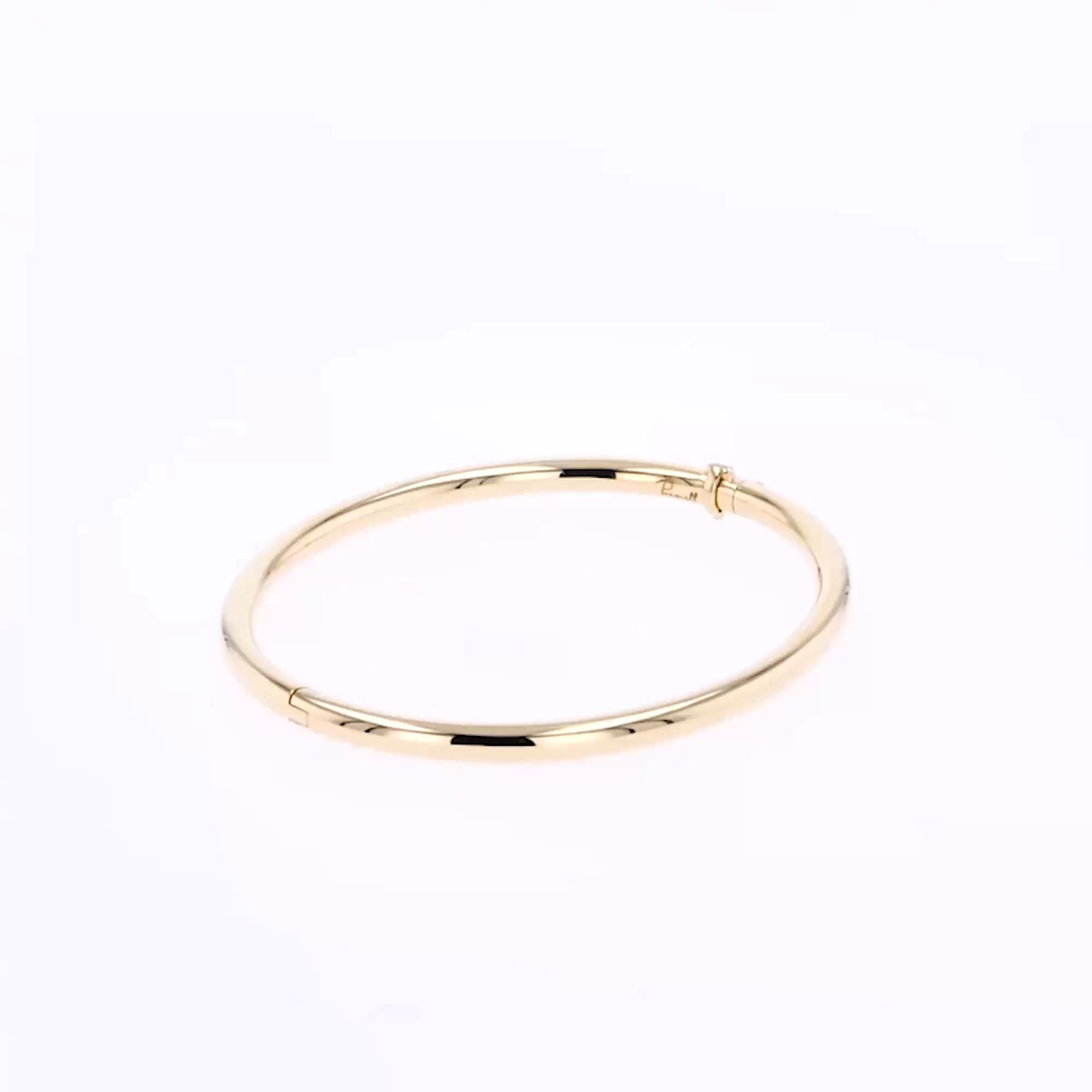 Plain Polished 3mm Round Edge Oval Bangle in 18ct Yellow Gold