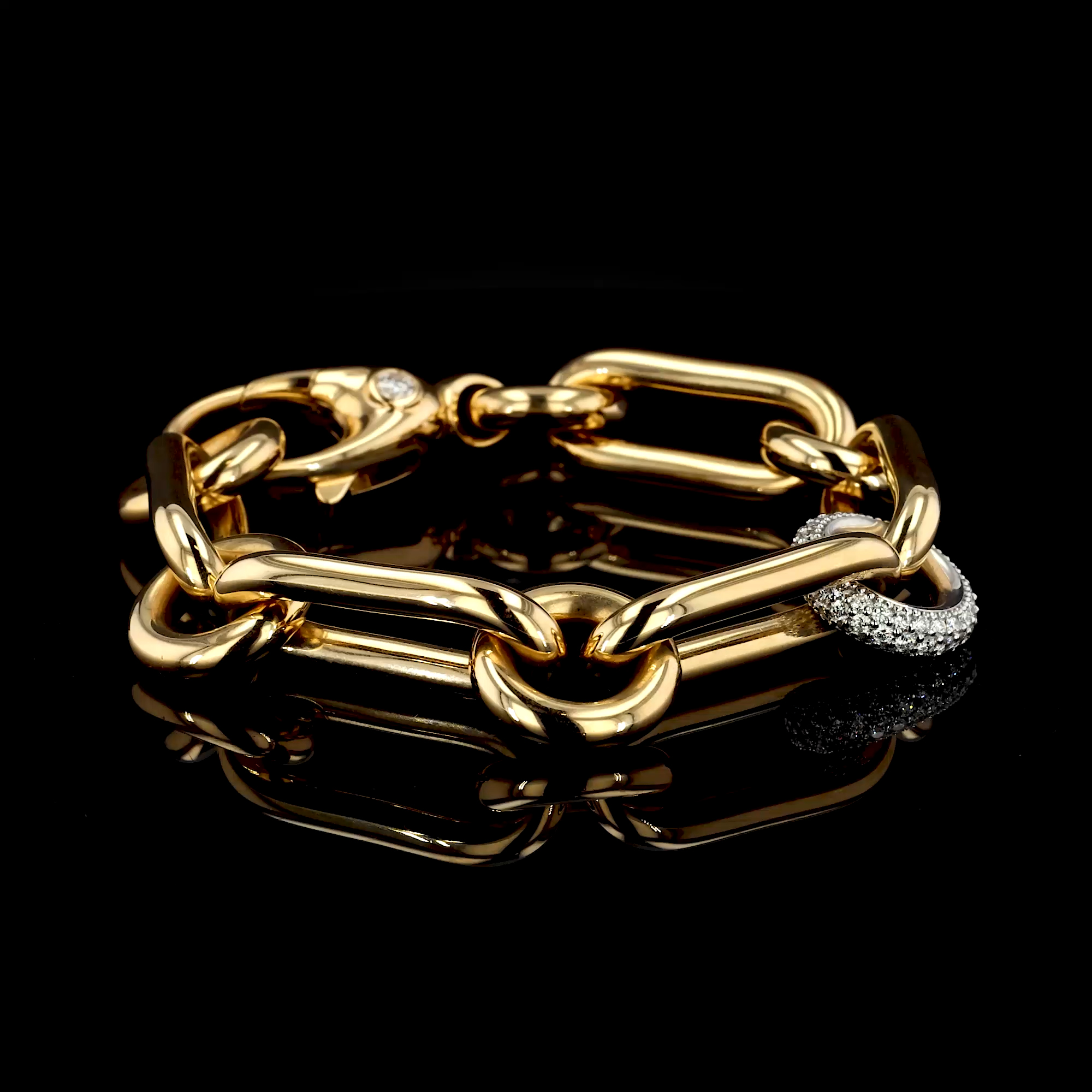 Havana 2.16ct Natural Diamond Bold Bracelet in 18ct Yellow and White Gold