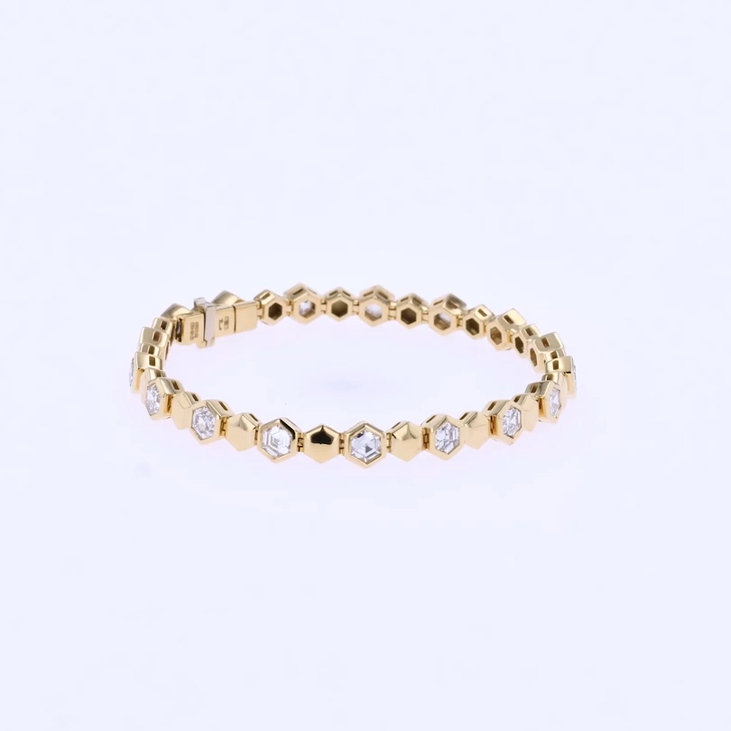 Honeycomb 5.53ct Diamond Bracelet in 18ct Yellow Gold