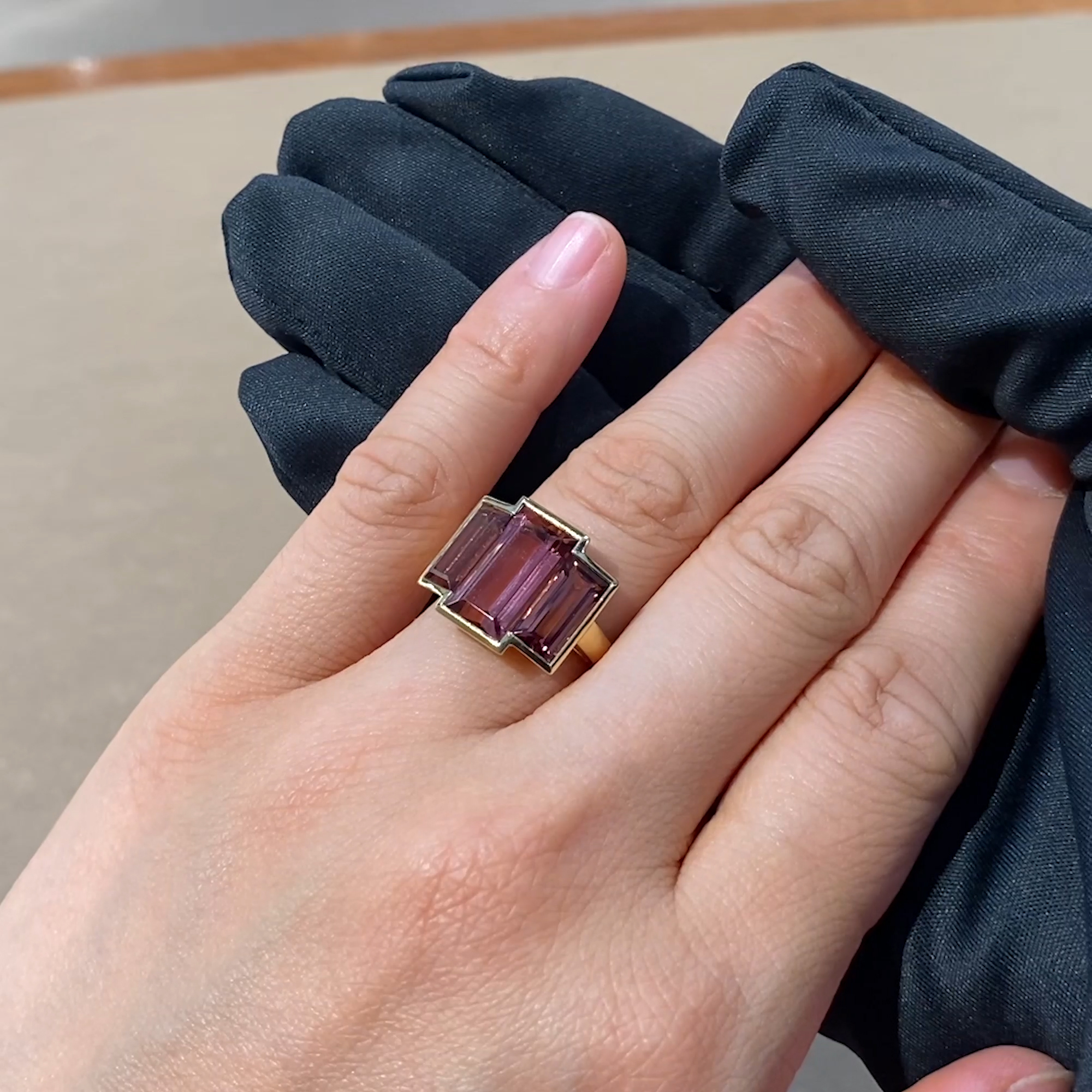 Kingdom Pink Tourmaline Ring 7.04ct in 18ct Yellow Gold