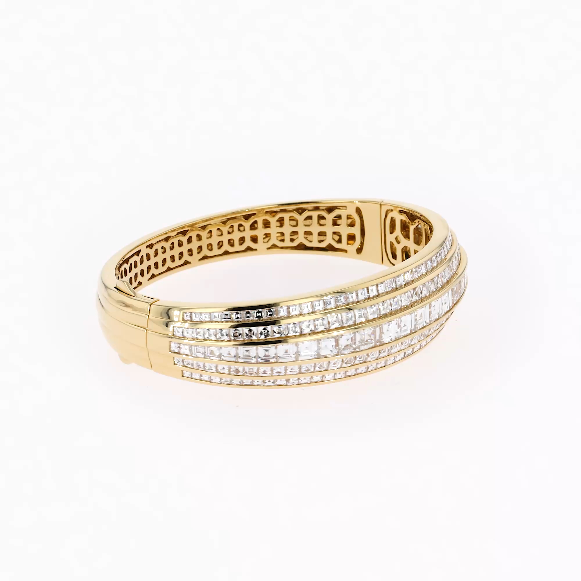 Manhattan five row Diamond bangle 14.31ct in 18ct Yellow Gold