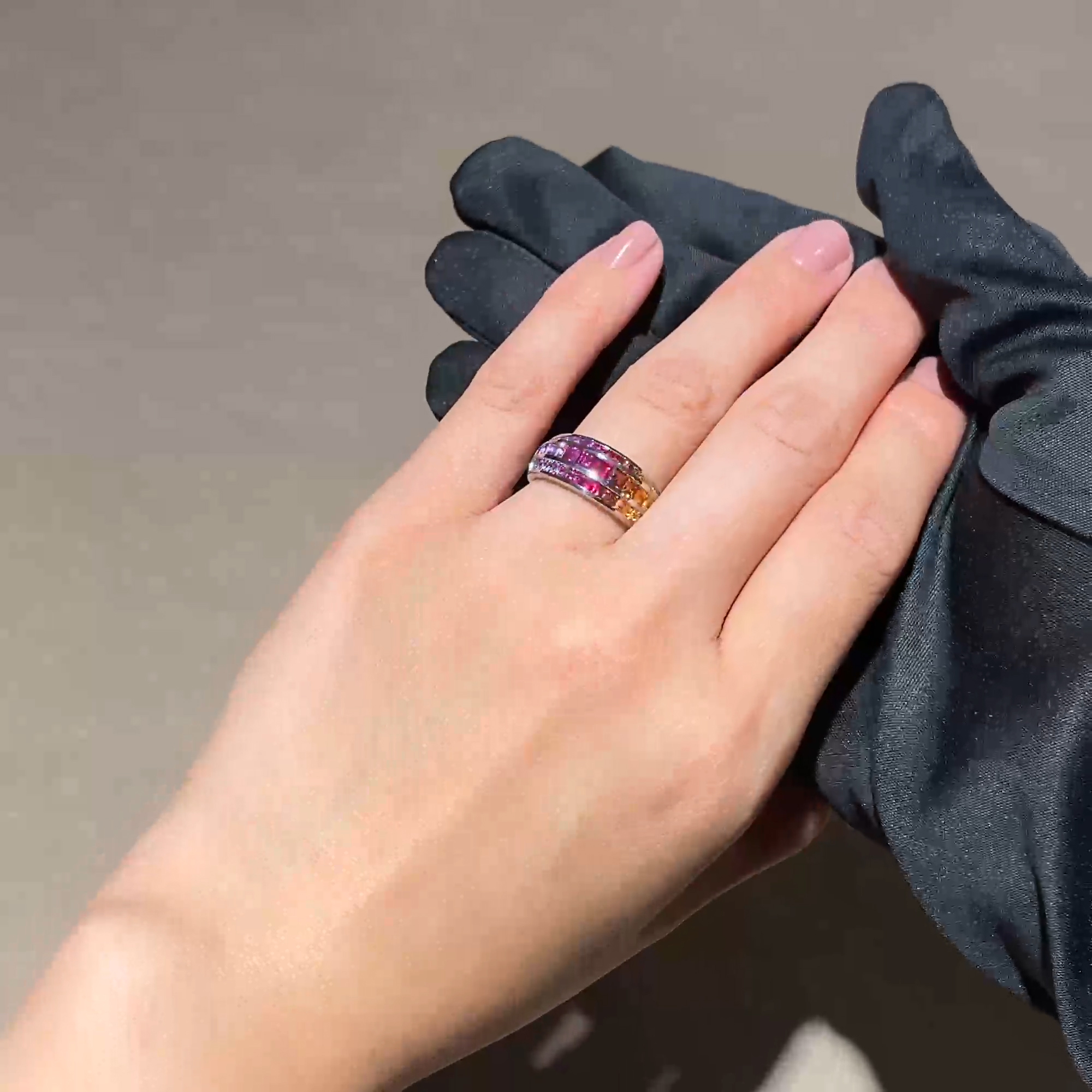 Manhattan Three Row Sapphire Ring 2.17cts in 18ct White Gold