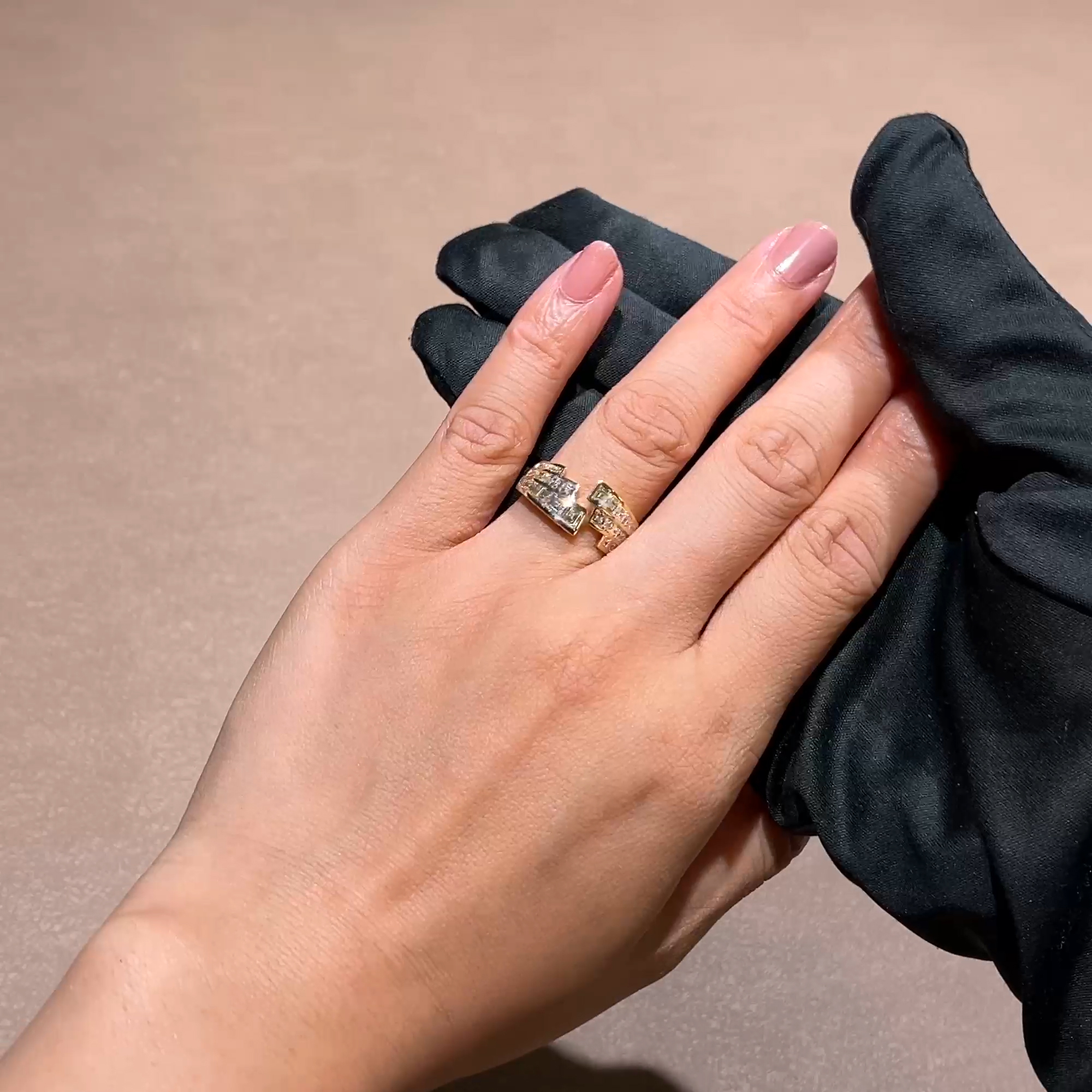 Manhattan 1.73ct Diamond Three Row Cross Over Ring in 18ct Yellow Gold