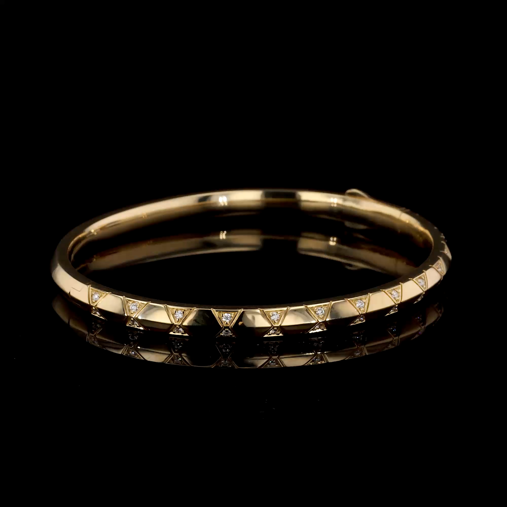 Origins Small Diamond Set Bangle in 18ct Yellow Gold