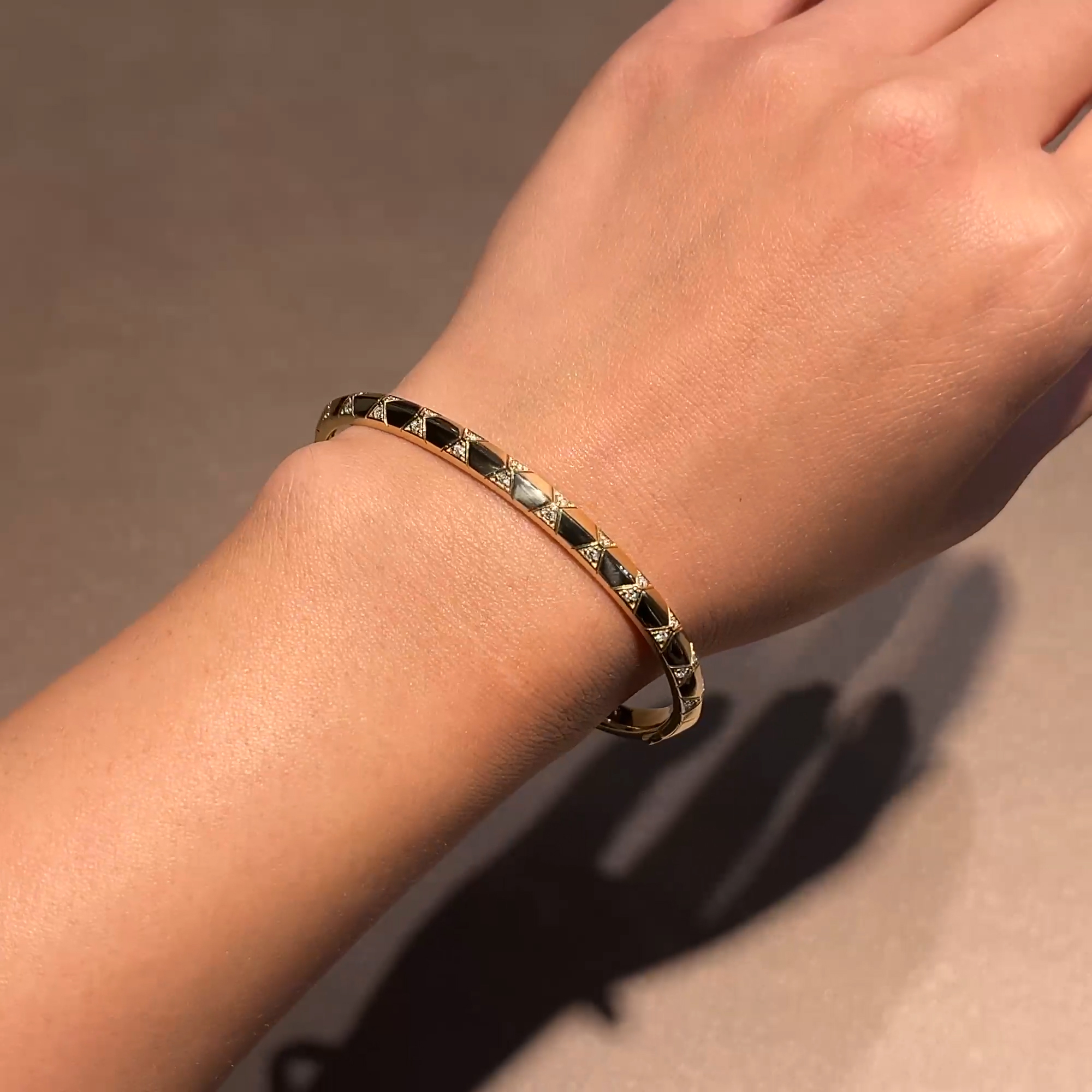 Origins Small Diamond Set Bangle in 18ct Yellow Gold