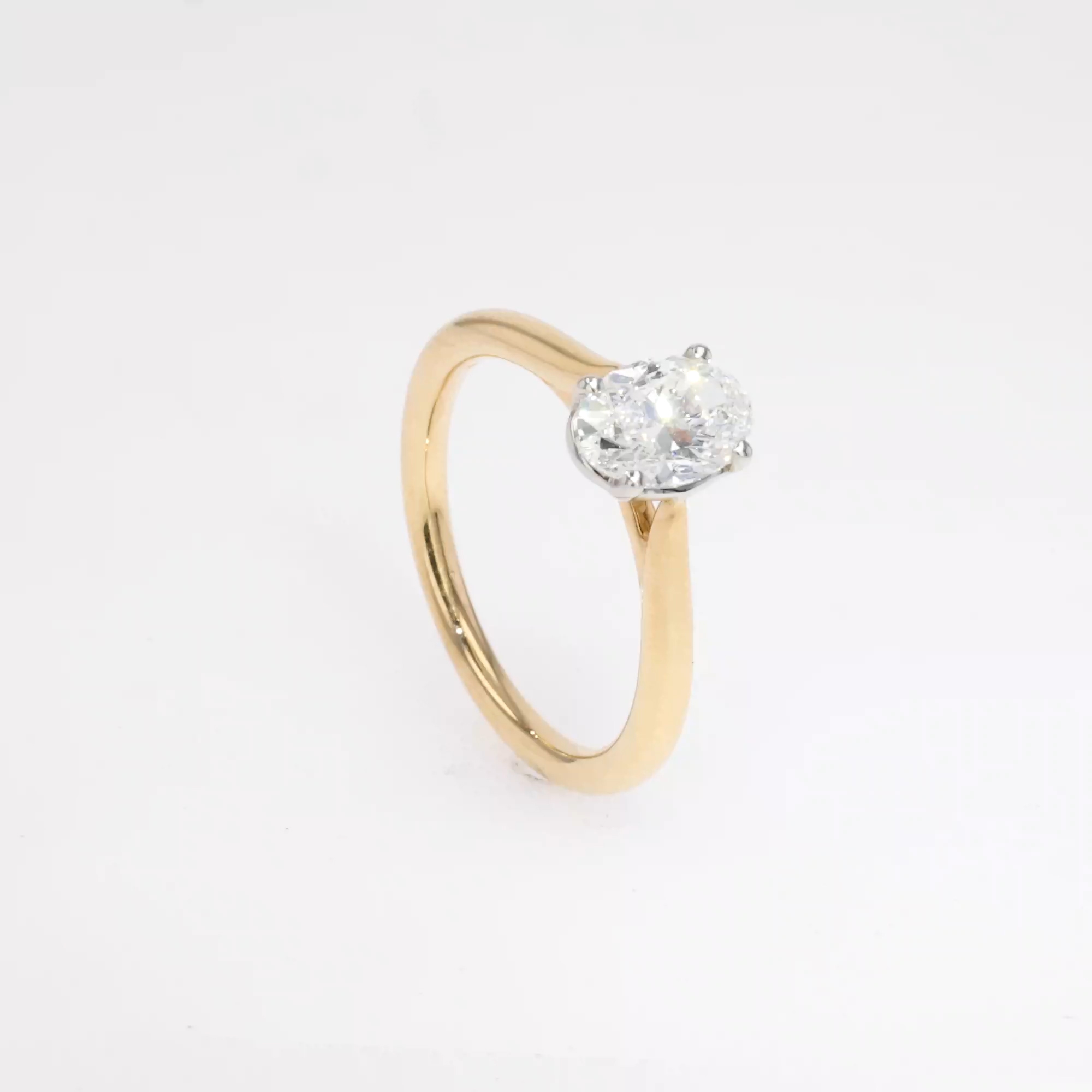 Oval Diamond Solitaire Ring