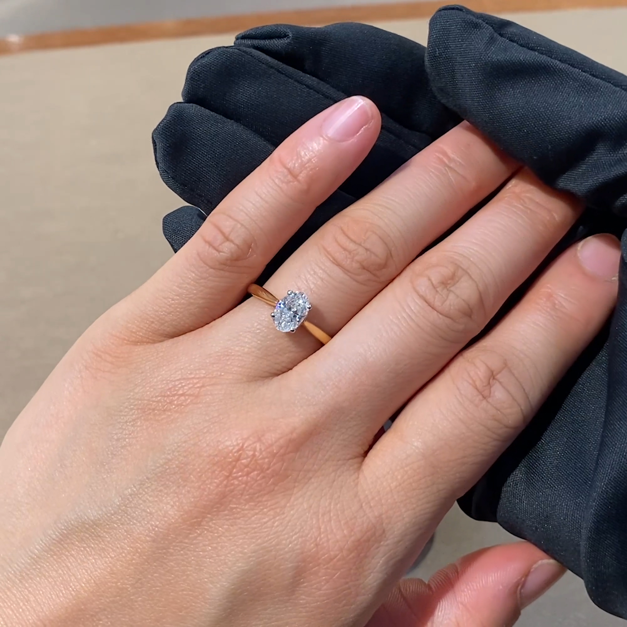 Oval Diamond Solitaire Ring