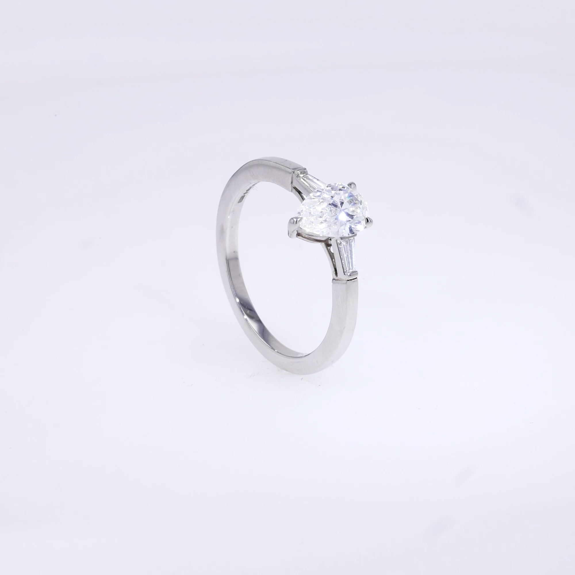 Regency Pear Shaped 2.52ct Diamond Solitaire Ring in Platinum 