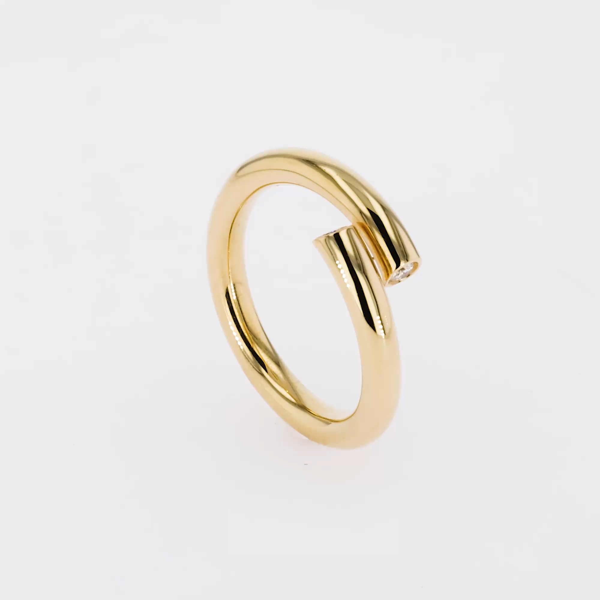 Eclipse 0.07ct Single Row Diamond Spring Ring in 18ct Yellow Gold