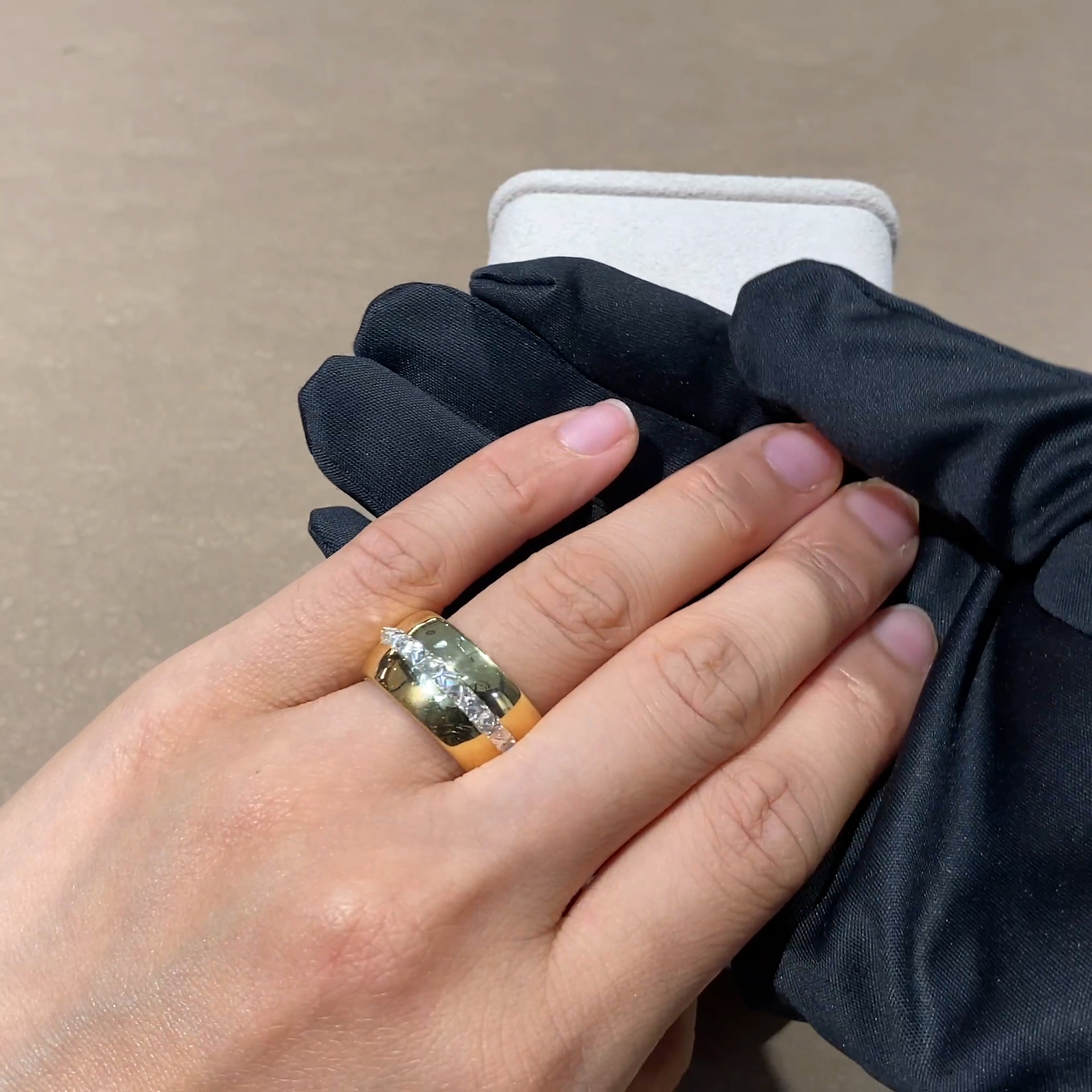 RockChic Wide 1.02ct Inverted  Diamond Ring in 18ct Yellow Gold