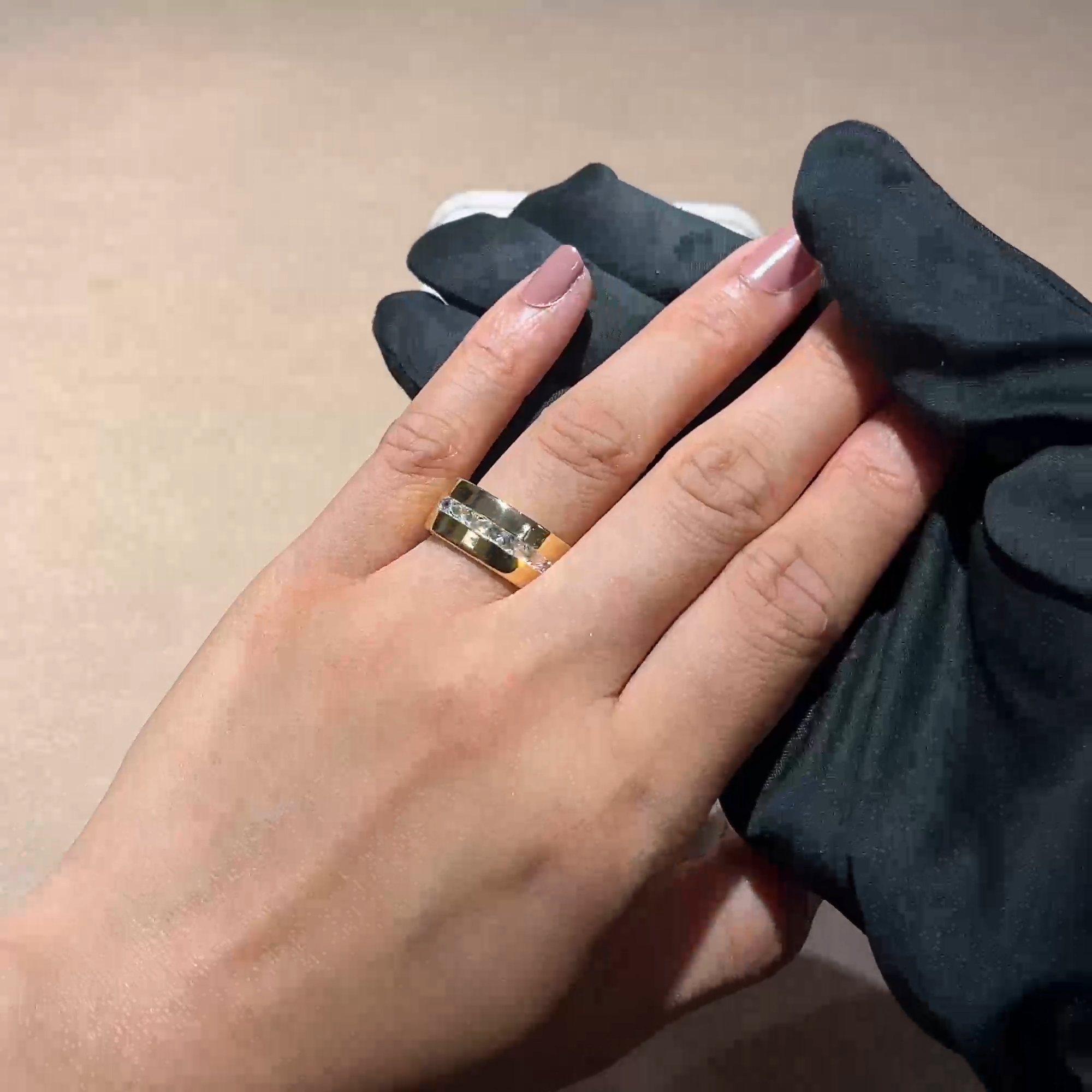 RockChic Wide 0.91ct Inverted Princess Cut Diamond Ring in 18ct Yellow Gold
