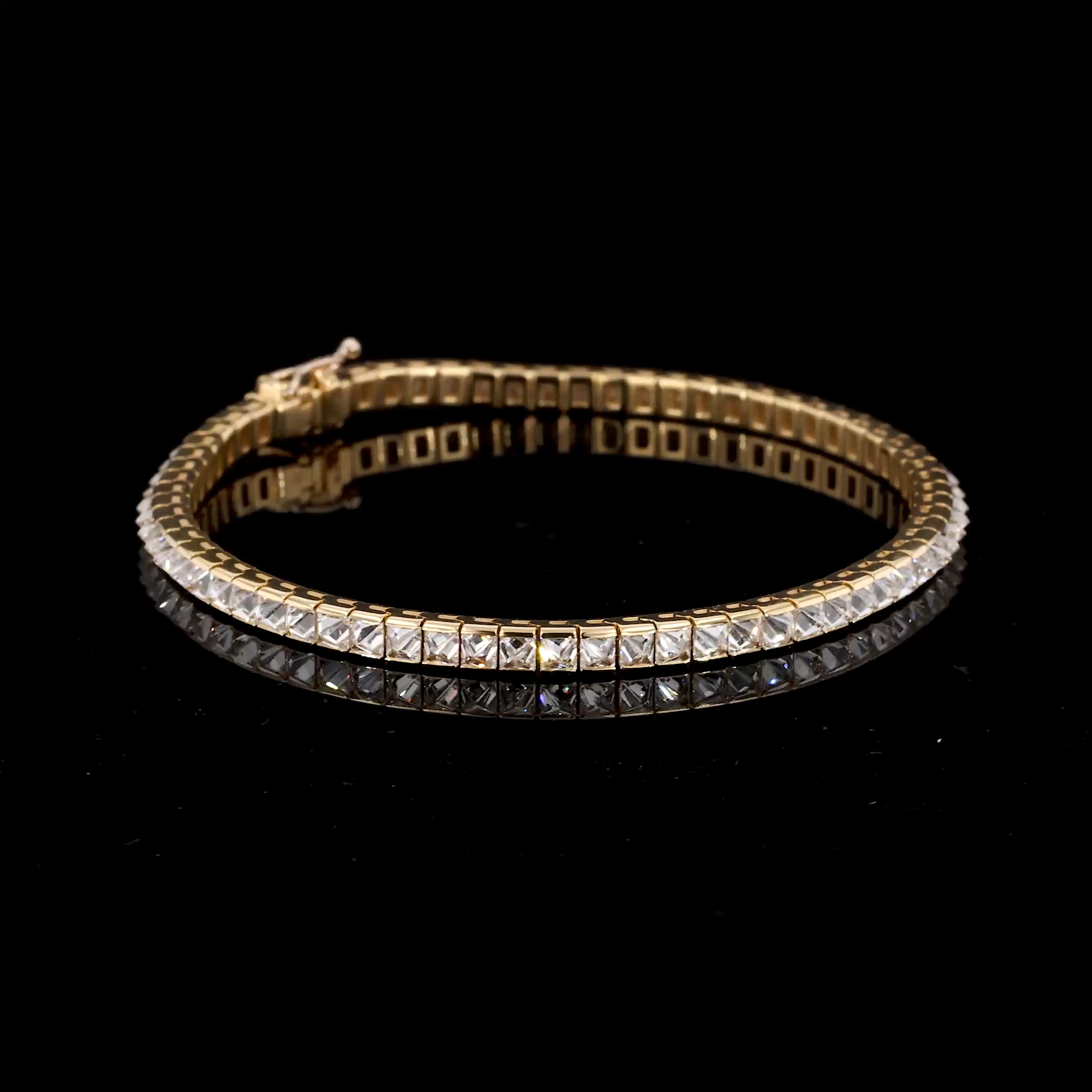 RockChic 3.67ct Inverted Diamond Line Bracelet in 18ct Yellow Gold