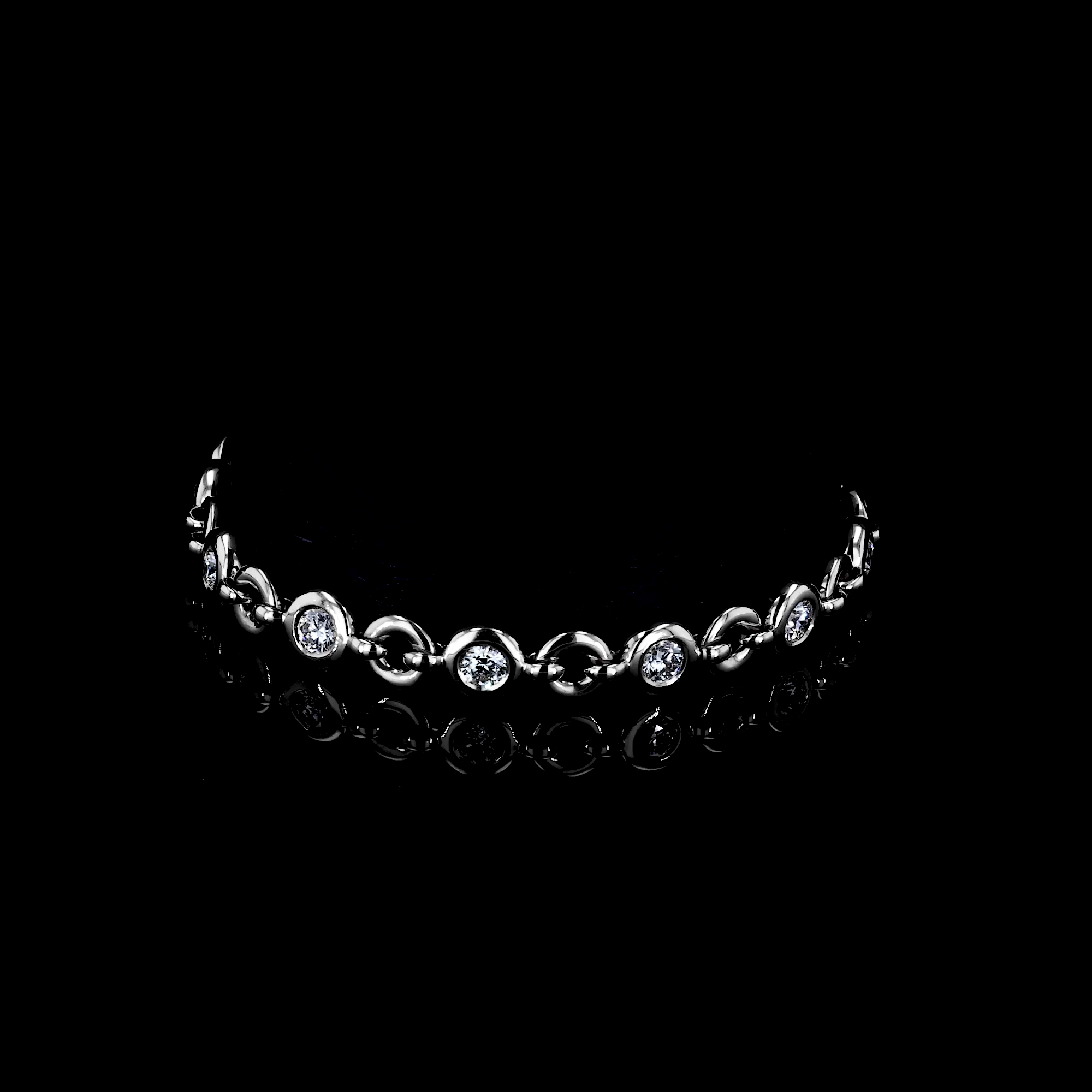 RockChain Nine Stone Diamond Bracelet 2.71cts in 18ct White Gold 